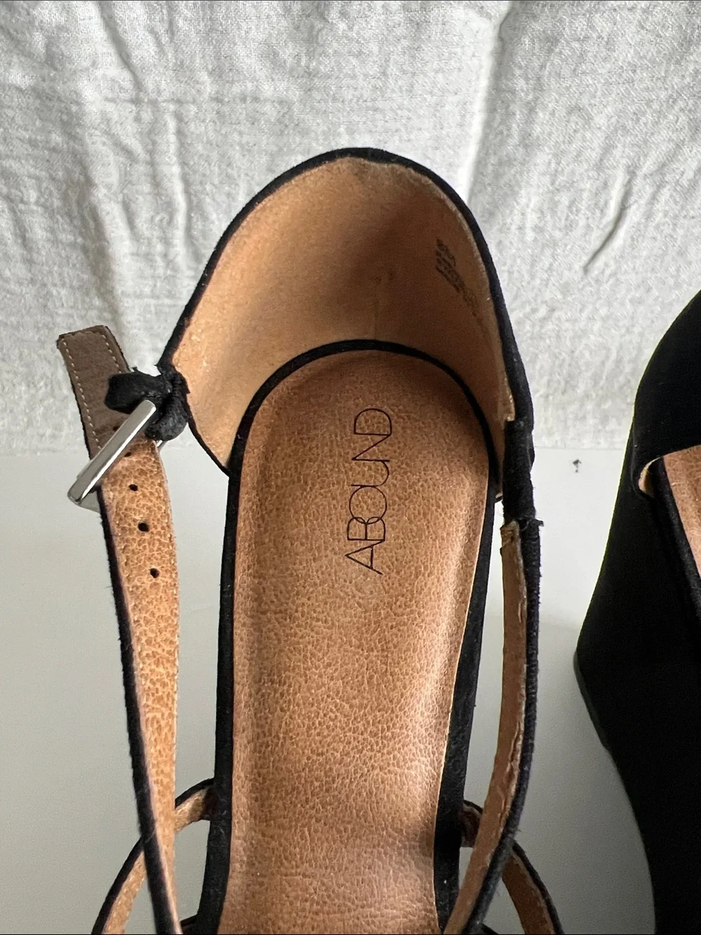 Abound Black Suede Crisscross Wedge Sandals
